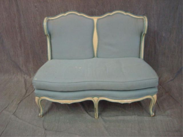 Appraisal: Louis XV style armless loveseat as is Central Park West