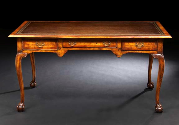 Appraisal: Provincial George III-Style Mahogany Writing Table the rectangular top with