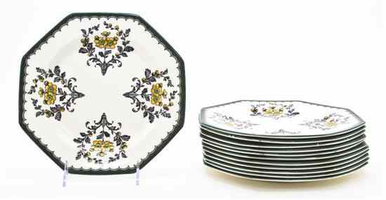 Appraisal: A Set of Twelve Wedgwood Dessert Plates each of octagonal