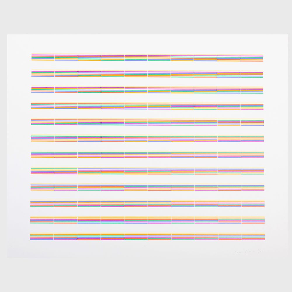 Appraisal: Laura Grisi - Stripes The set of seven lithographs in