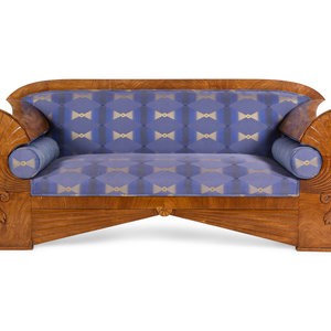 Appraisal: An Austrian Walnut Settee th Century Height x width x