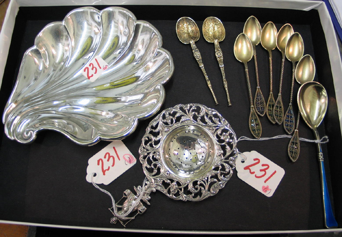 Appraisal: A COLLECTION OF PIECES OF STERLING SILVERPLATE AND GILT METAL