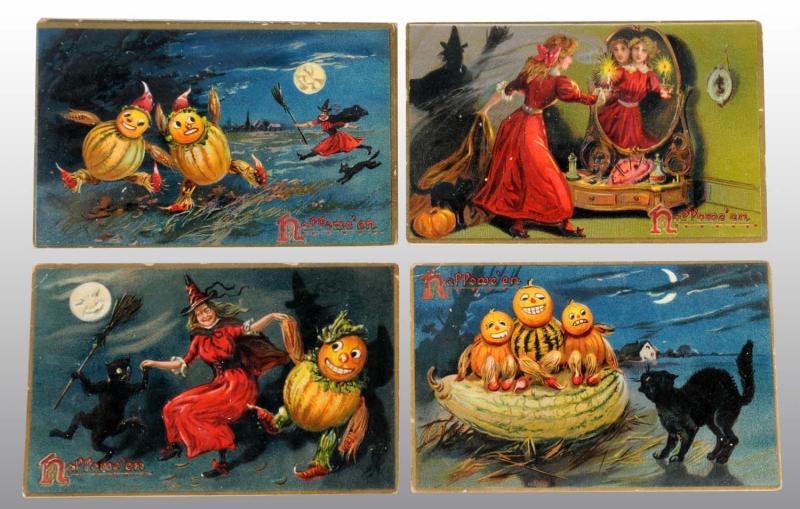 Appraisal: Lot of Vintage Halloween Postcards Description Wonderful cards Seven are