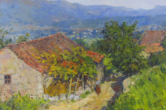 Appraisal: JAMES MURTEIRA OIL ON MASONITE Portugal th century Portuguese landscape