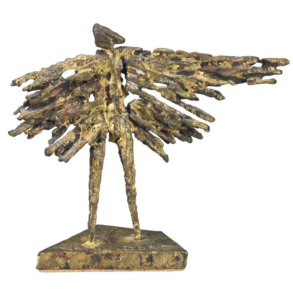 Appraisal: WINGED FIGURE II Gord Smith Canadian b bronze soldered steel