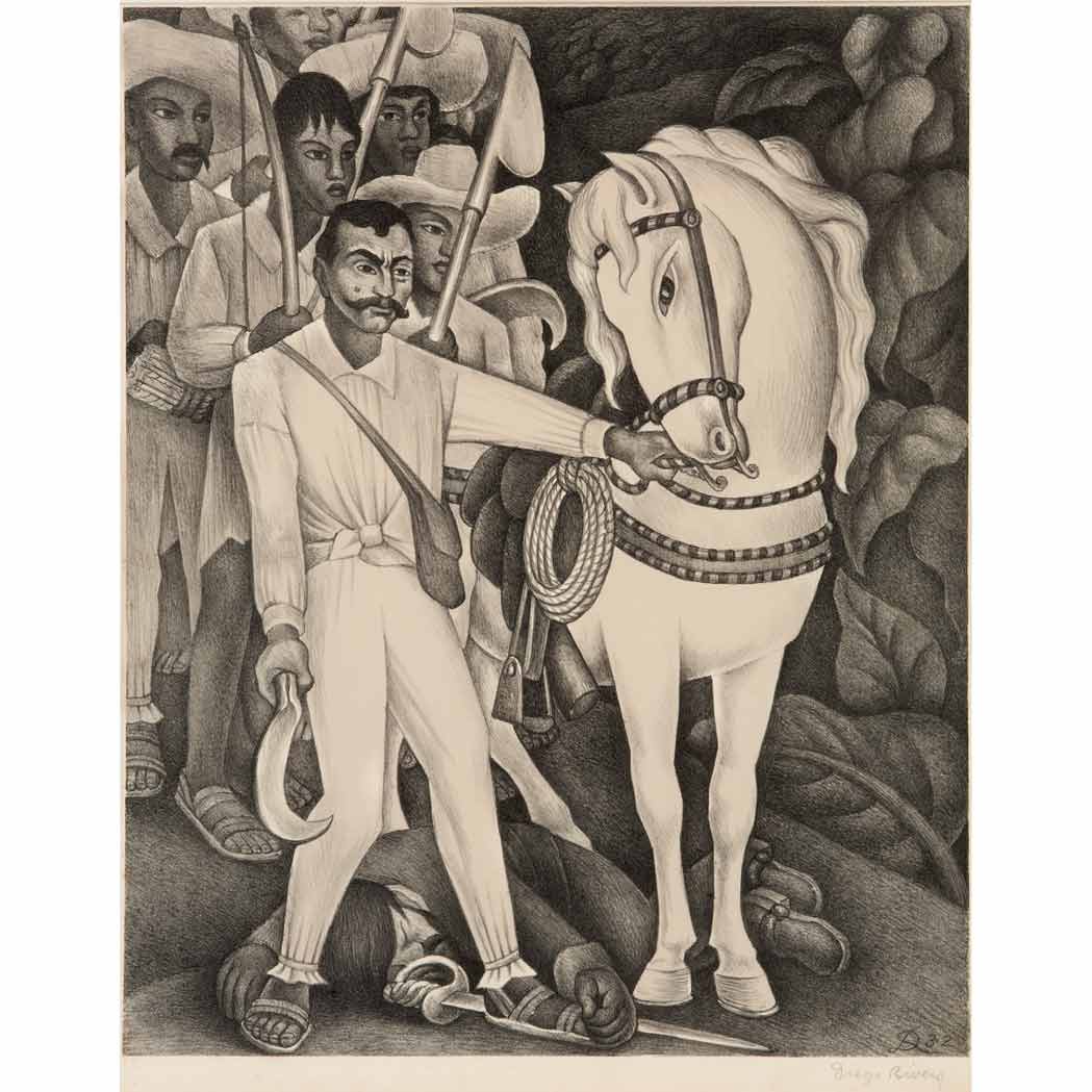 Appraisal: Diego Rivera - ZAPATA Lithograph signed in pencil edition of