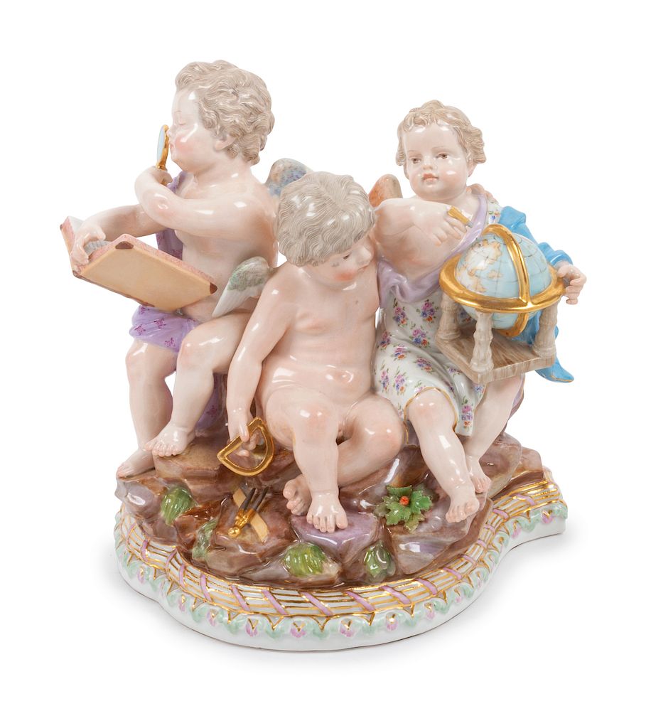 Appraisal: A Meissen Porcelain Figural Group Height inches A Meissen Porcelain