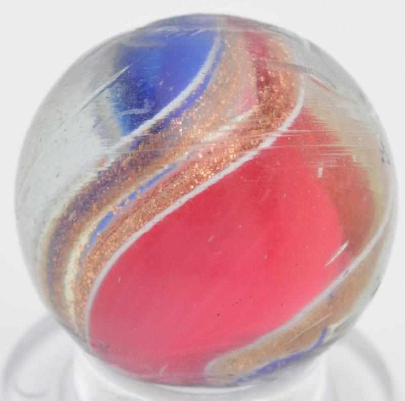 Appraisal: Ribbon Lutz Marble Description Blue and red ribbon Lutz Lutz