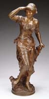 Appraisal: EUGENE MARIOTON French - ON THE LOOKOUT Fine bronze sculpture