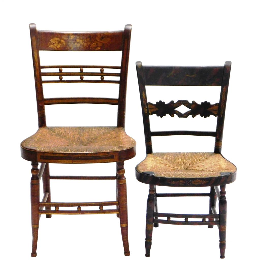 Appraisal: Two Sheraton fancy chairs early th C one child's size