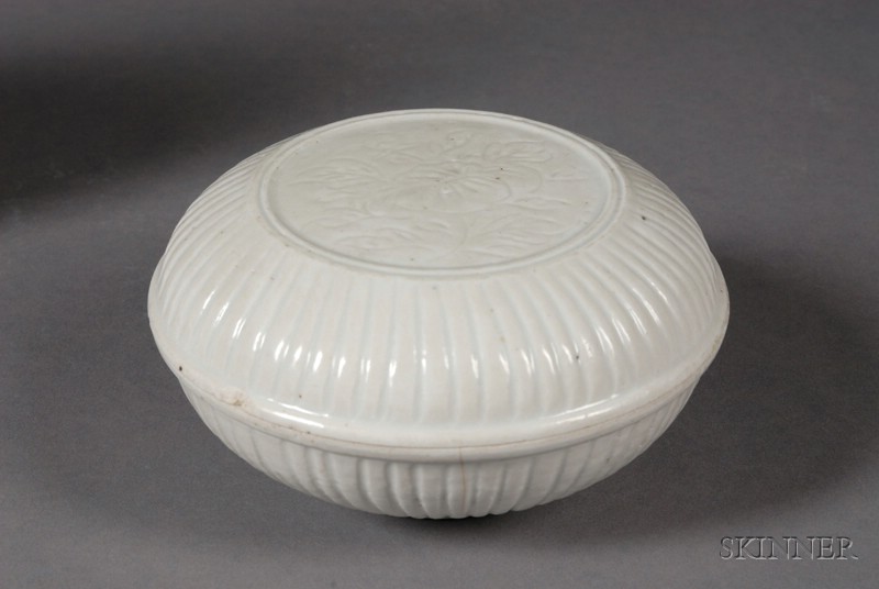 Appraisal: Porcelain Box China th century Ching Pai ware round form