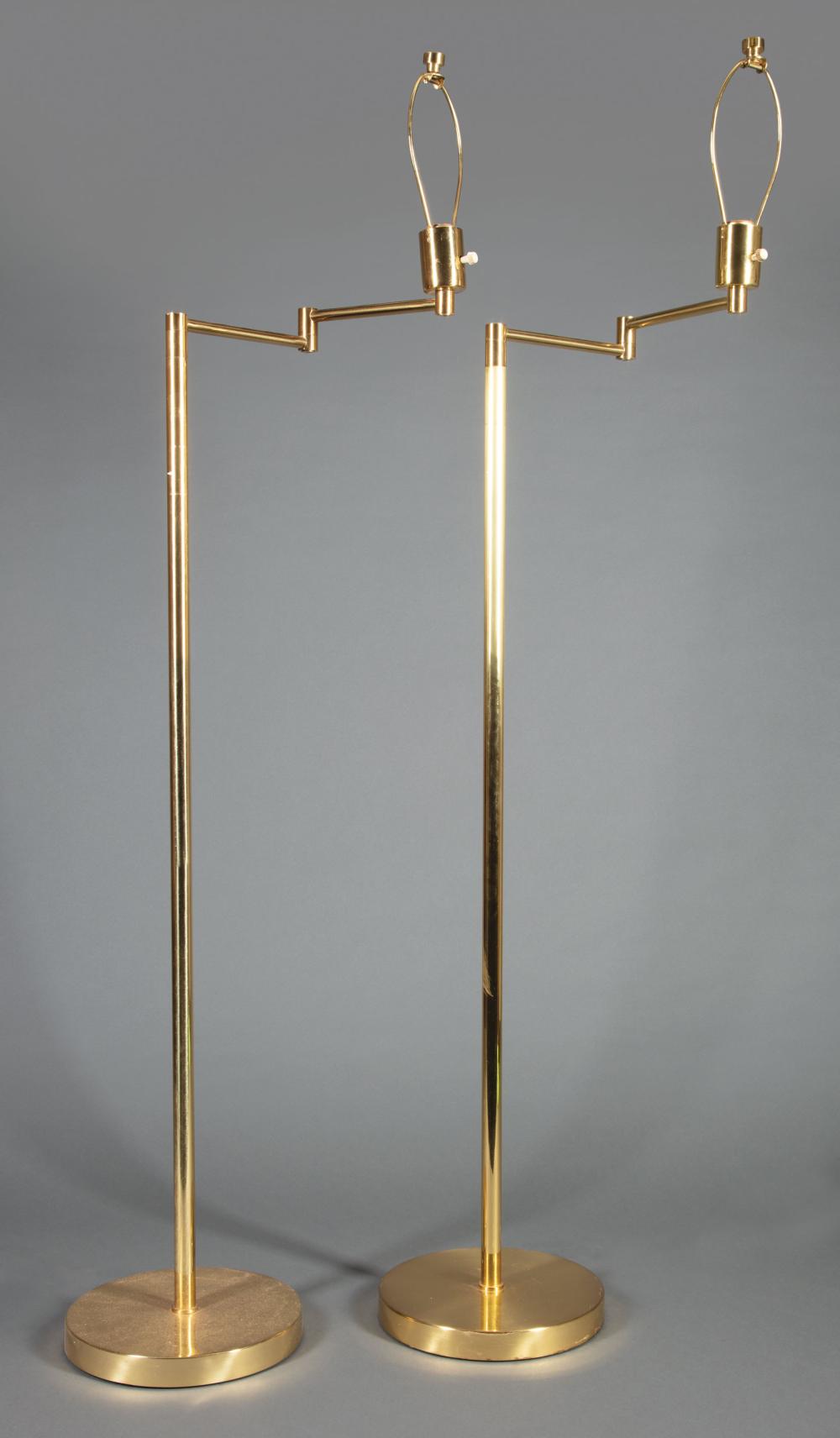 Appraisal: Pair of George W Hansen for Metalarte Brass Swing-Arm Floor