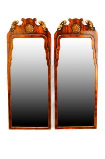 Appraisal: Superb Pair Queen Anne Style Walnut Mirrors English or American