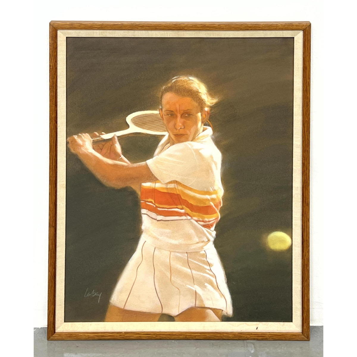 Appraisal: Signed LUBAY Pastel Painting MARTINA NAVRATILOVA Tennis Portrait Tennis Ace