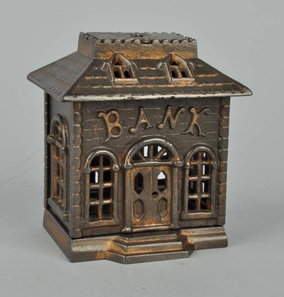 Appraisal: Cast Iron Bank Building Still Bank All original Condition Excellent