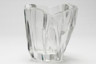 Appraisal: Mid-Century Modern crystal vase likely Scandinavian illegibly signed and dated