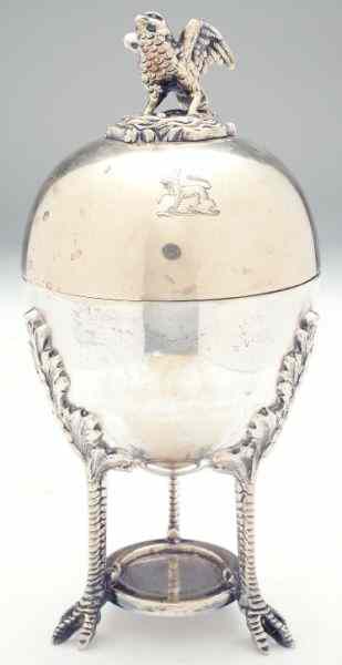 Appraisal: Victorian Silverplate Egg Coddler by Mappin Webbegg form with removable