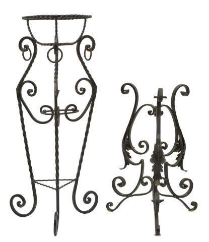 Appraisal: lot of Wrought iron plant stands early th c including