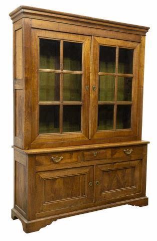 Appraisal: French Louis Philippe fruitwood stepback cabinet mid th c molded