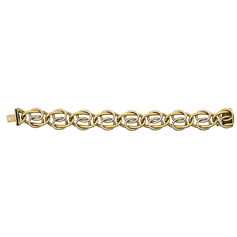 Appraisal: TWO TONE K GOLD FANCY LINK BRACELET Condition Report