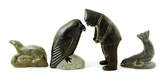 Appraisal: th C Inuit carved and polished figurines four pieces Canada