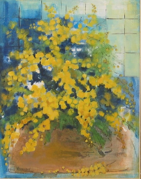 Appraisal: Leone Henriksson Wattle acrylic on canvas label bearing artists name