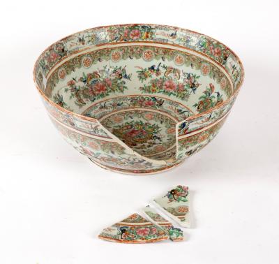 Appraisal: A large th Century Cantonese bowl enamelled flowers and insects