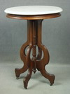 Appraisal: LAMP TABLE - VICTORIAN MARBLE TOP LAMP TABLE POLISHED OVAL