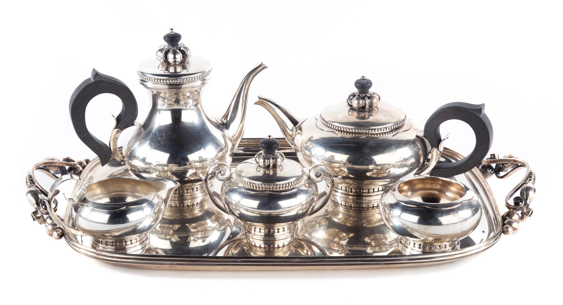 Appraisal: International sterling coffee tea service tray designed by Alphonse La