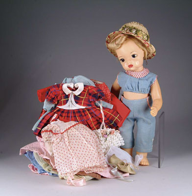 Appraisal: TERRY LEE COMPOSITION DOLL WITH A LARGE ASSORTMENT OF DOLL