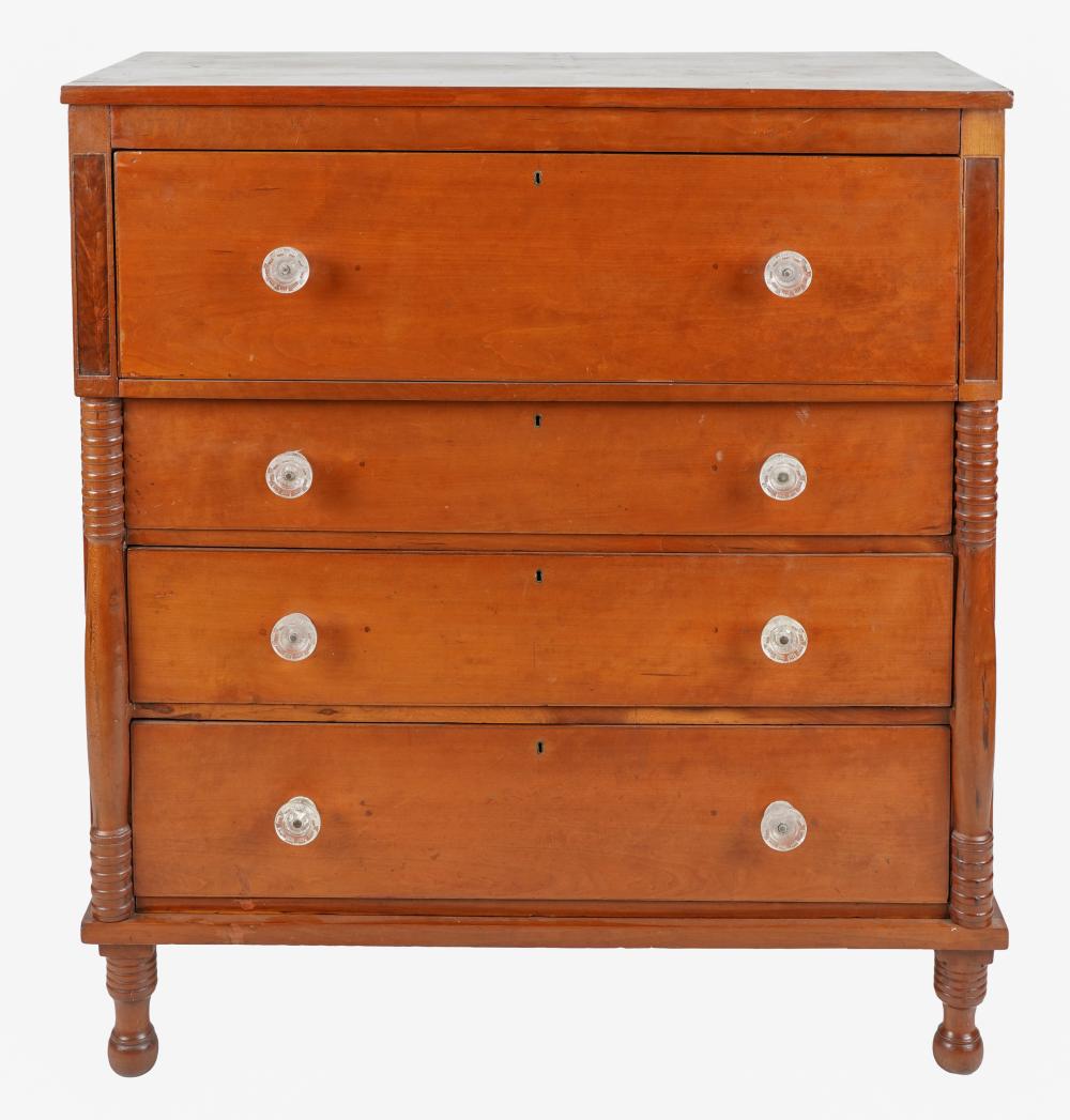 Appraisal: AMERICAN MAHOGANY CHEST th century having four long drawers with