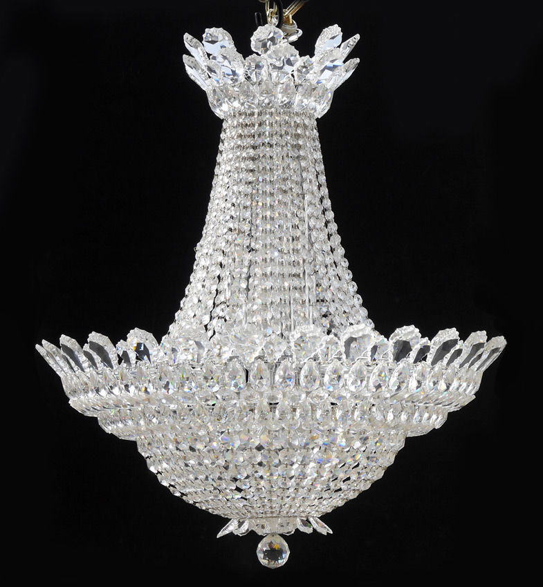 Appraisal: SCHONBECK TRILLIANE CRYSTAL CHANDELIER lights on multiple levels measures ''wide