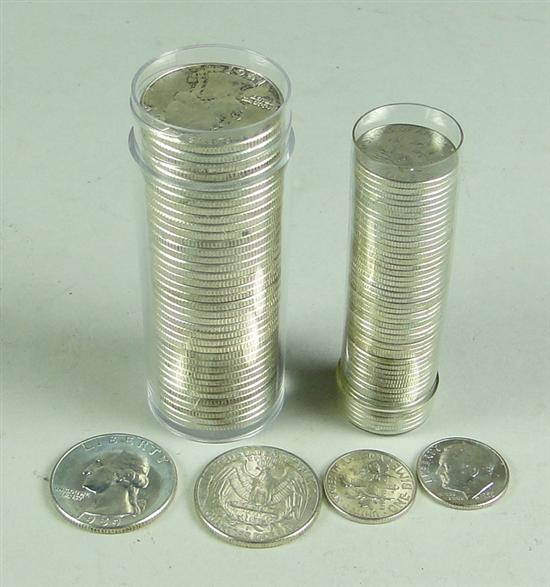 Appraisal: Roll of Mixed Dates - of Silver Washington Quarters With