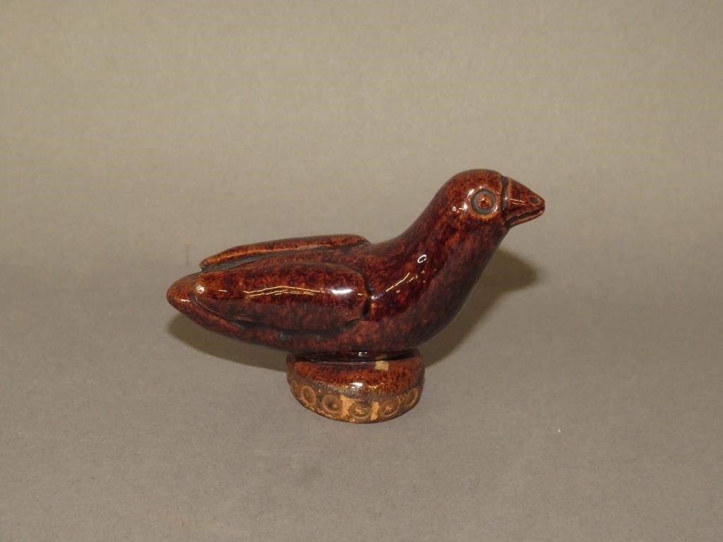 Appraisal: SMALL PA FIGURAL REDWARE BIRDca late th century small PA