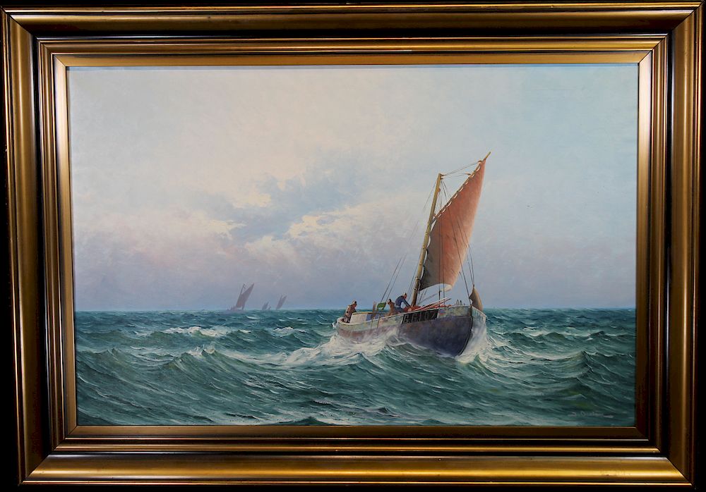 Appraisal: Johan Ossian - Johan Ossian Sweden - Nautical painting with