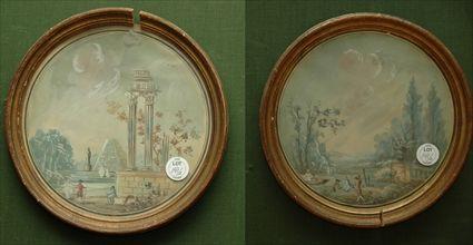 Appraisal: Two Circular Framed Prints