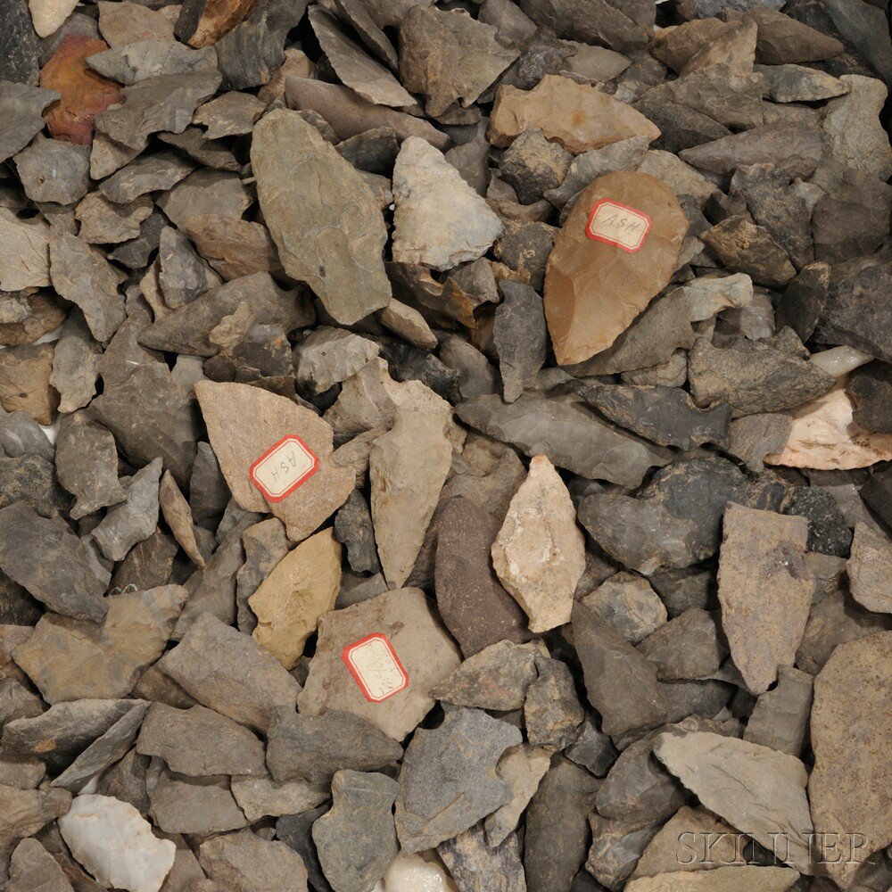 Appraisal: Approximately Prehistoric Stone Points some labeled Provenance Henry F Metcalf