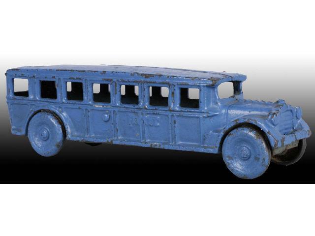 Appraisal: Lot of Blue Cast Iron Bus Toys Description L Arcade