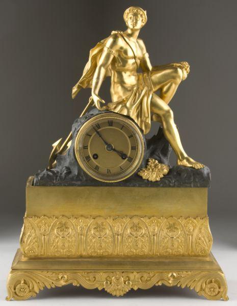 Appraisal: French Empire Ormolu Figural Mantel Clock th century unsigned time