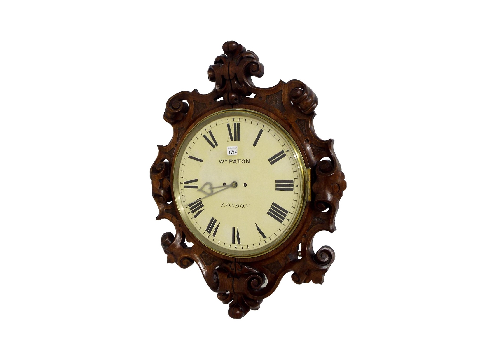 Appraisal: Good English large oak cased double fusee wall dial clock