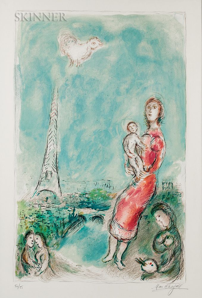 Appraisal: Marc Chagall Russian French - Maternit rouge Marc Chagall Russian