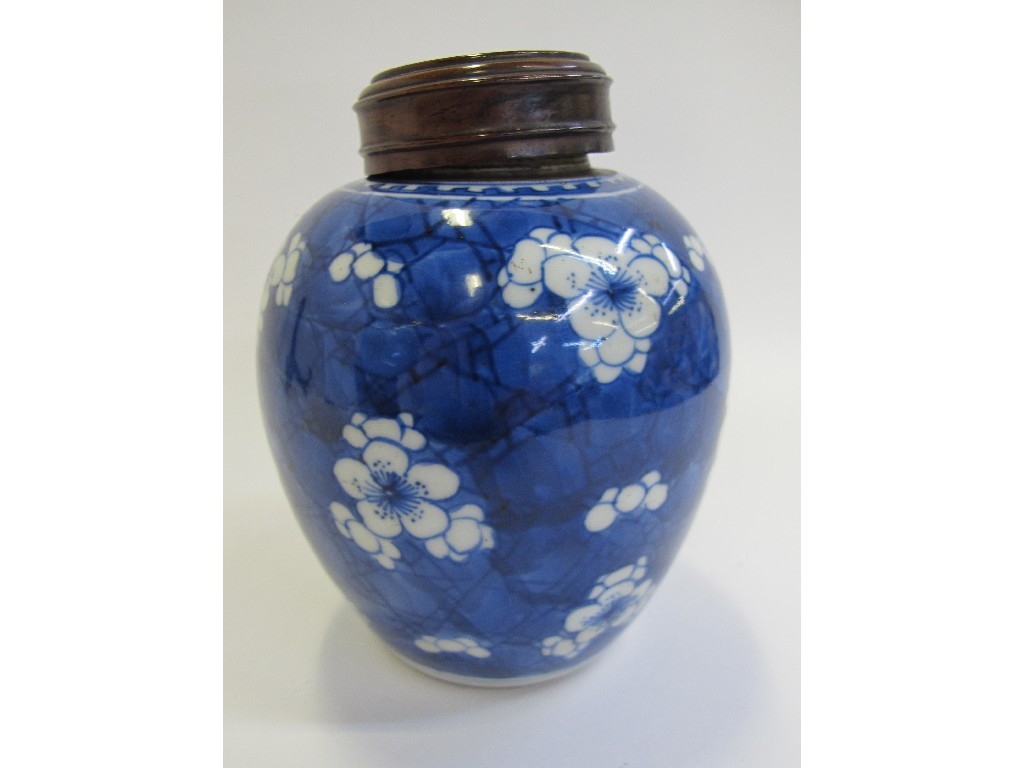 Appraisal: Chinese prunus decorated ginger jar and a French example