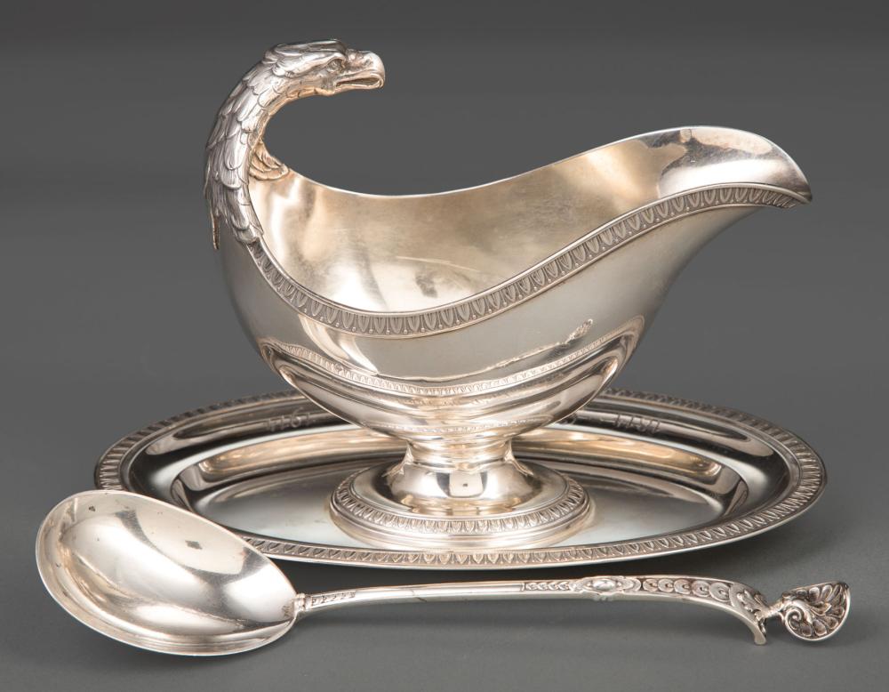 Appraisal: Continental Silver Sauceboat in the Neoclassical Taste Rutishauser Germany founded