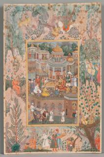 Appraisal: Miniature Painting Miniature Painting India Mughal-style depicting a court scene