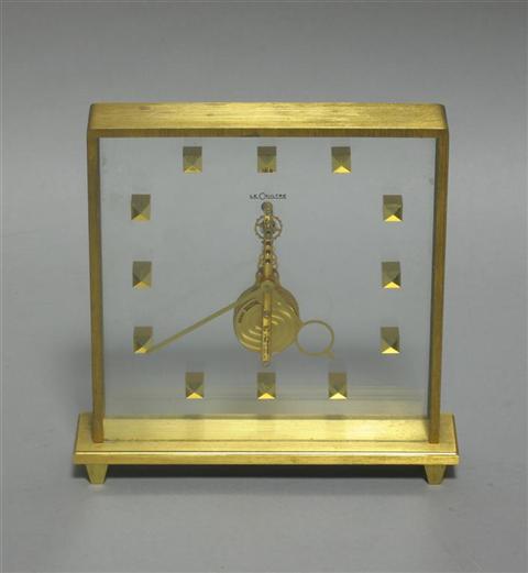 Appraisal: LE COULTRE SMALL MANTEL CLOCK The square clock with glass