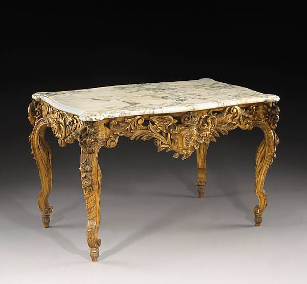 Appraisal: A Louis XV style giltwood table de milieu second half