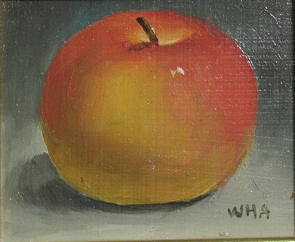 Appraisal: American School Apple signed with initials 'WHA' lower right oil