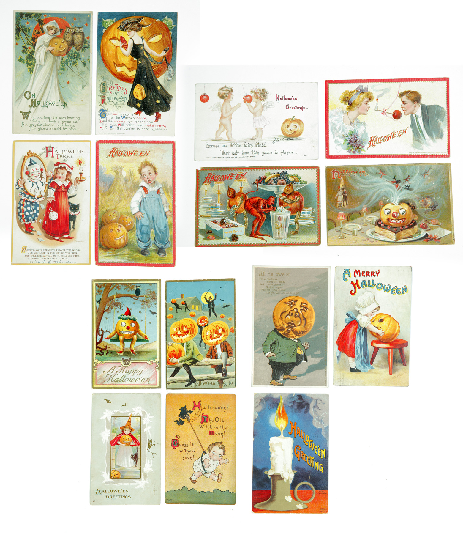 Appraisal: COLLECTION OF HALLOWEEN POSTCARDS INCLUDING JOHN WINSCH American st quarter-