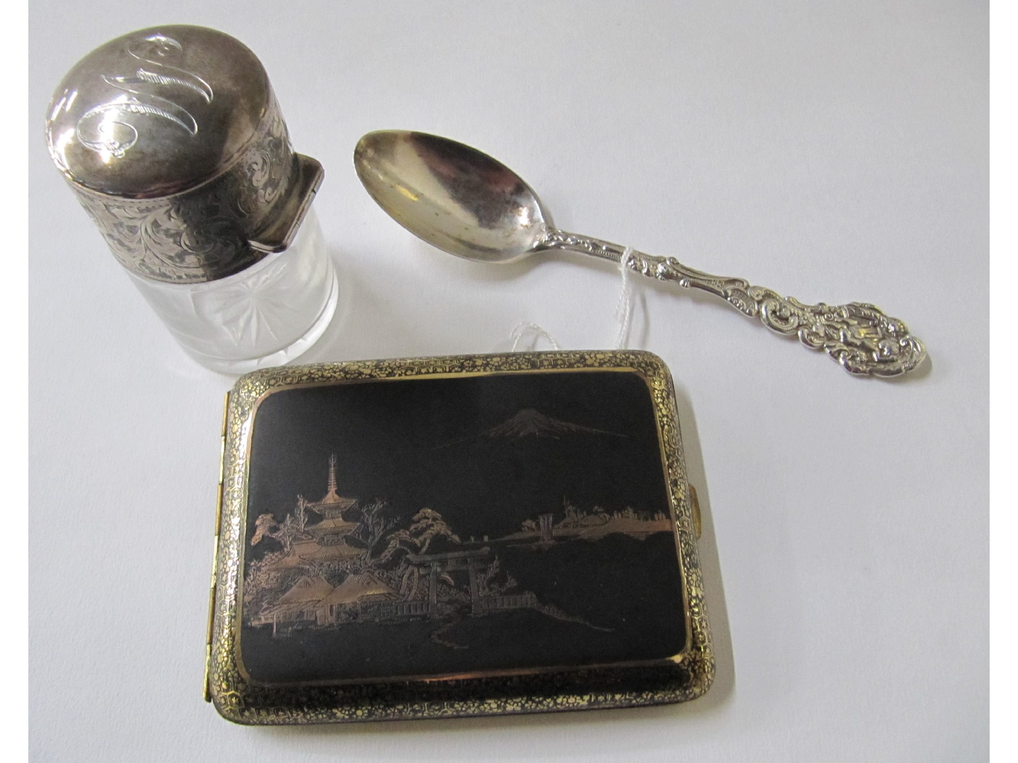 Appraisal: A lot comprising a silver topped scent bottle Birmingham a