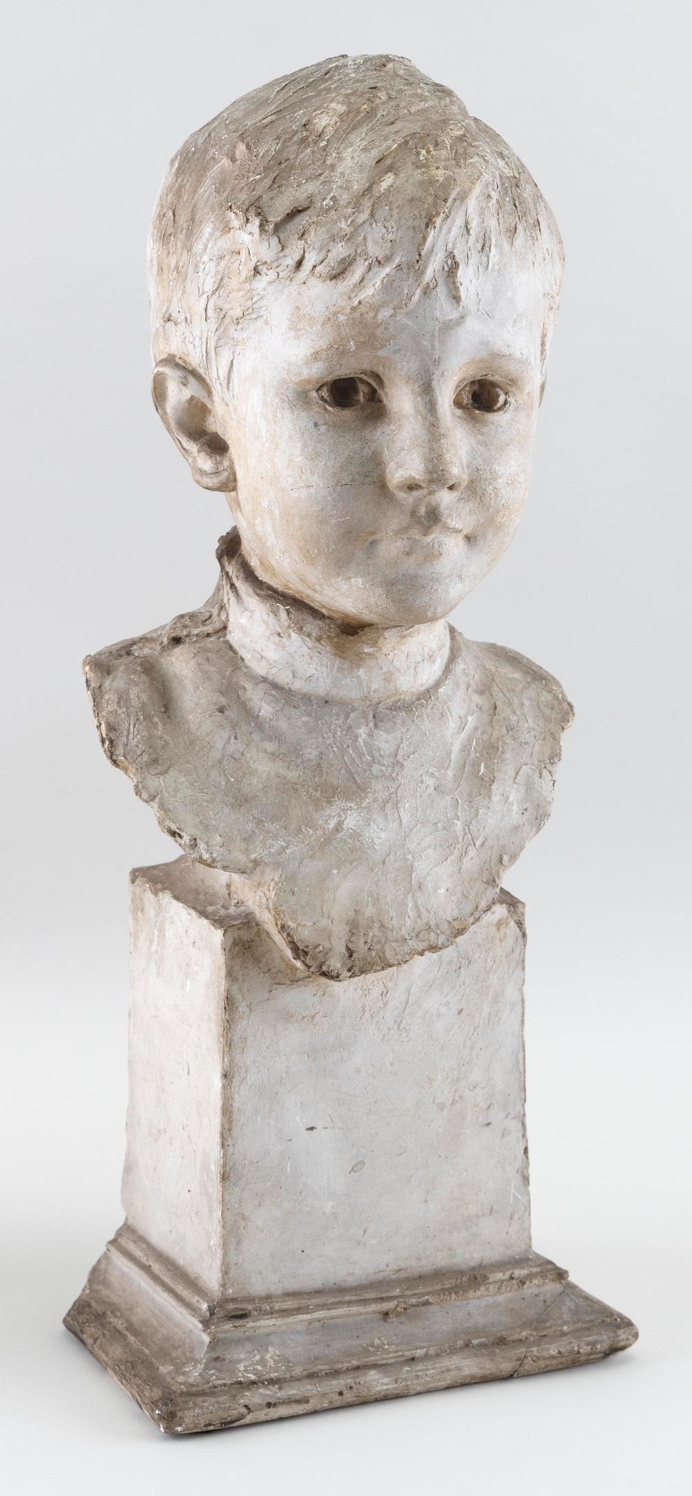 Appraisal: PLASTER BUST OF A YOUNG BOY EARLY TH CENTURY HEIGHT